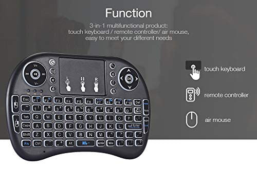 Mini Wireless Backlit Touchpad Keyboard for Smart TV, PC, Android