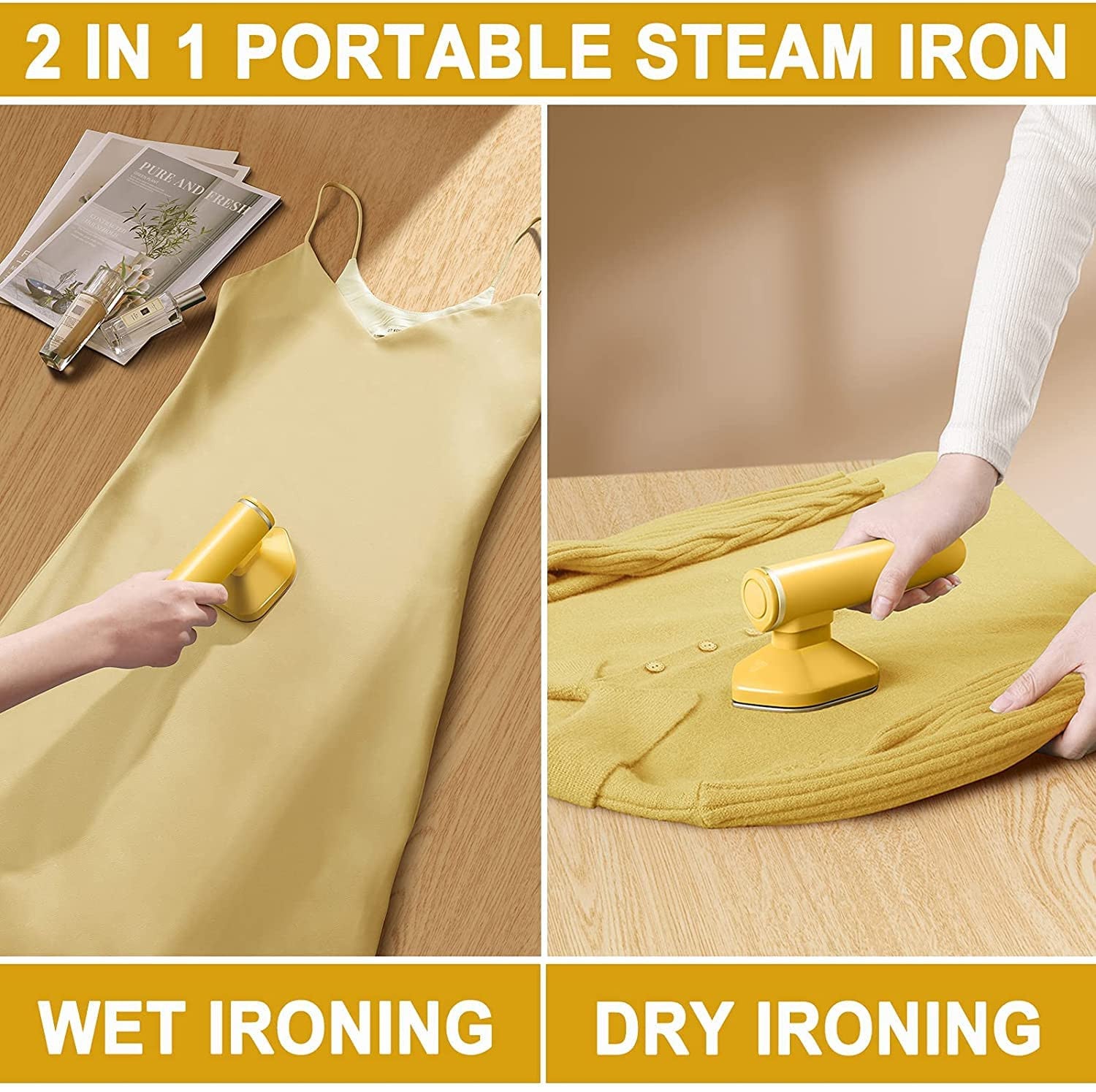 Portable Handheld Travel Steam Iron for Wrinkle-Free Garments