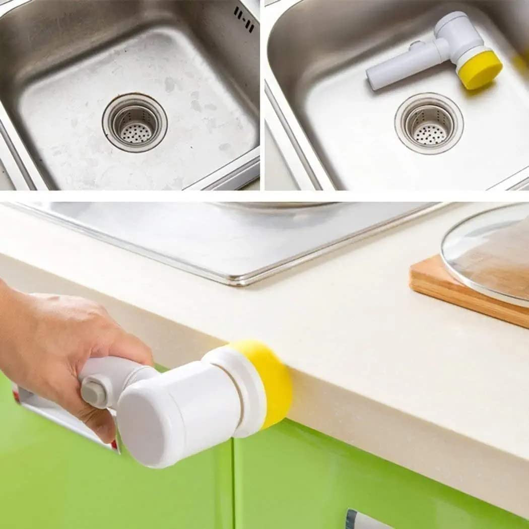 5-in-1 Electric Spin Scrubber for Bathroom & Kitchen Cleaning