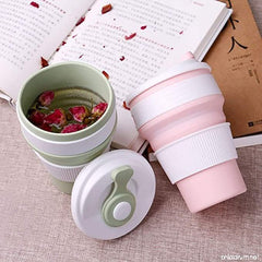 350ml Foldable Travel Coffee Cup with Lid – Leakproof, Space-Saving Mug