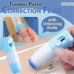 Portable 2-in-1 Thermal Paper Correction Fluid with Unboxing Knife