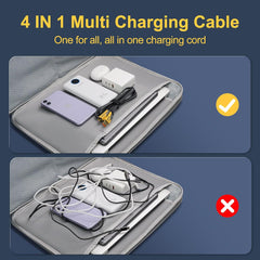 4-in-1 Fast Charging & Data Cable - Elastic USB Charger Cord
