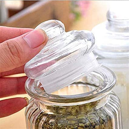 Set of 3 650ml Clear Glass Pop Jars with Airtight Lids for Kitchen Storage