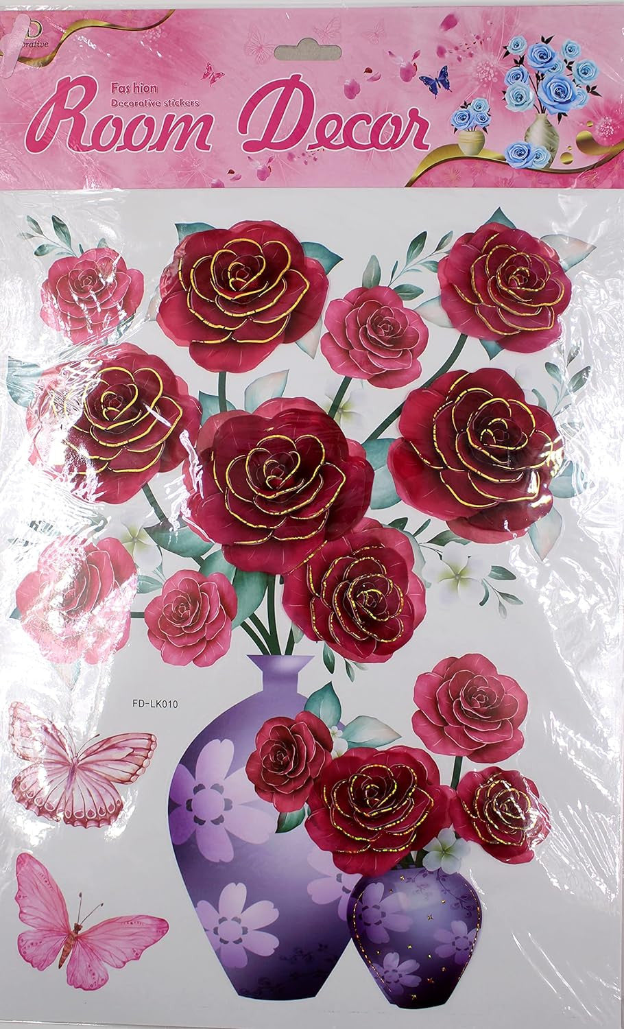 3D Flower & Vase Wall Sticker - 1 Pc