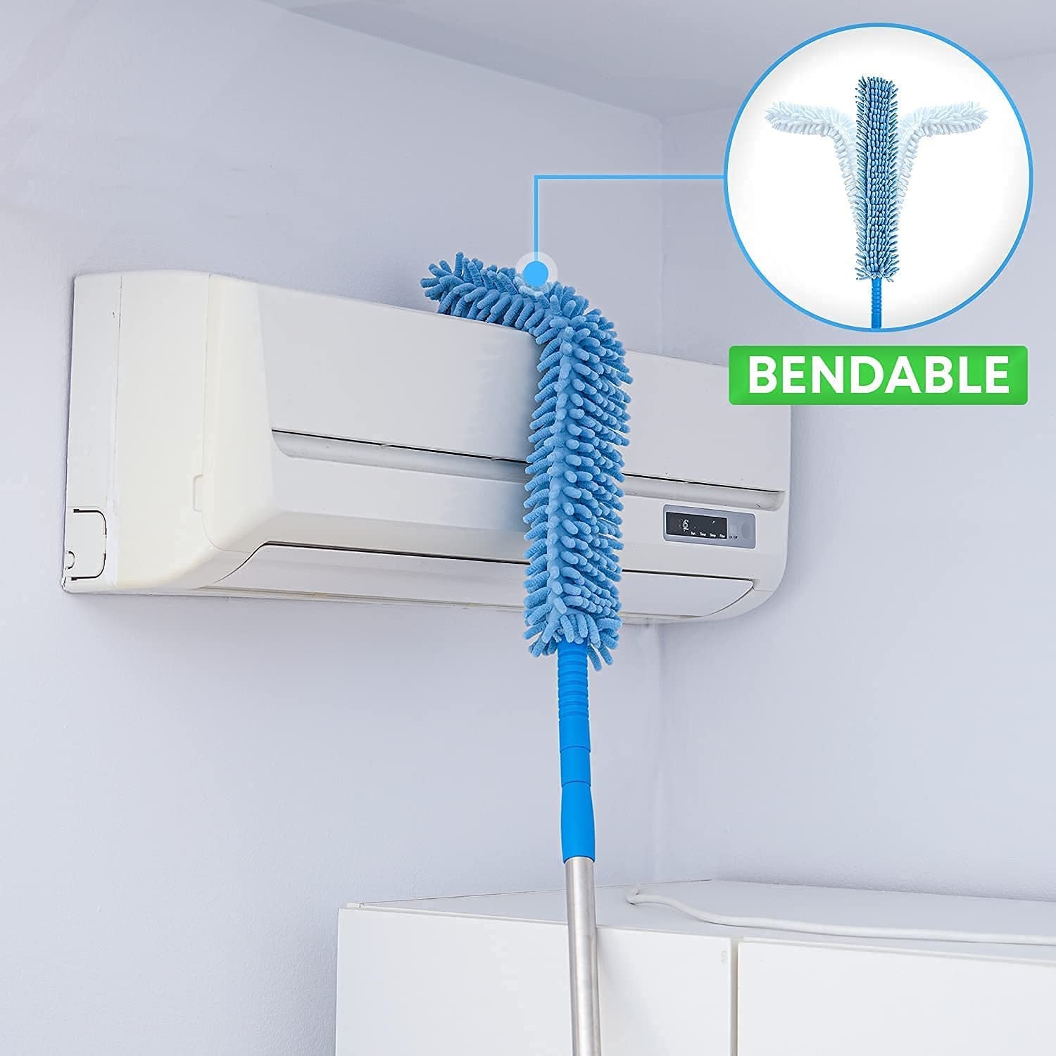 Extendable Microfiber Fan & Home Dusting Brush for Ceiling, Floor & Car