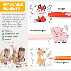Drawing Roll with Sheets, Color Filling Stickers & Poster for DIY Art