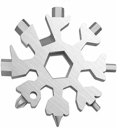 18-in-1 Snowflake Multi-Tool Keychain for Camping and Biking