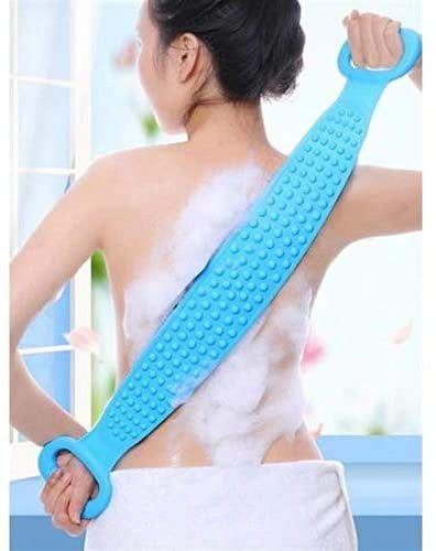 Extended 28-Inch Silicone Back Scrubber with Massage Beads