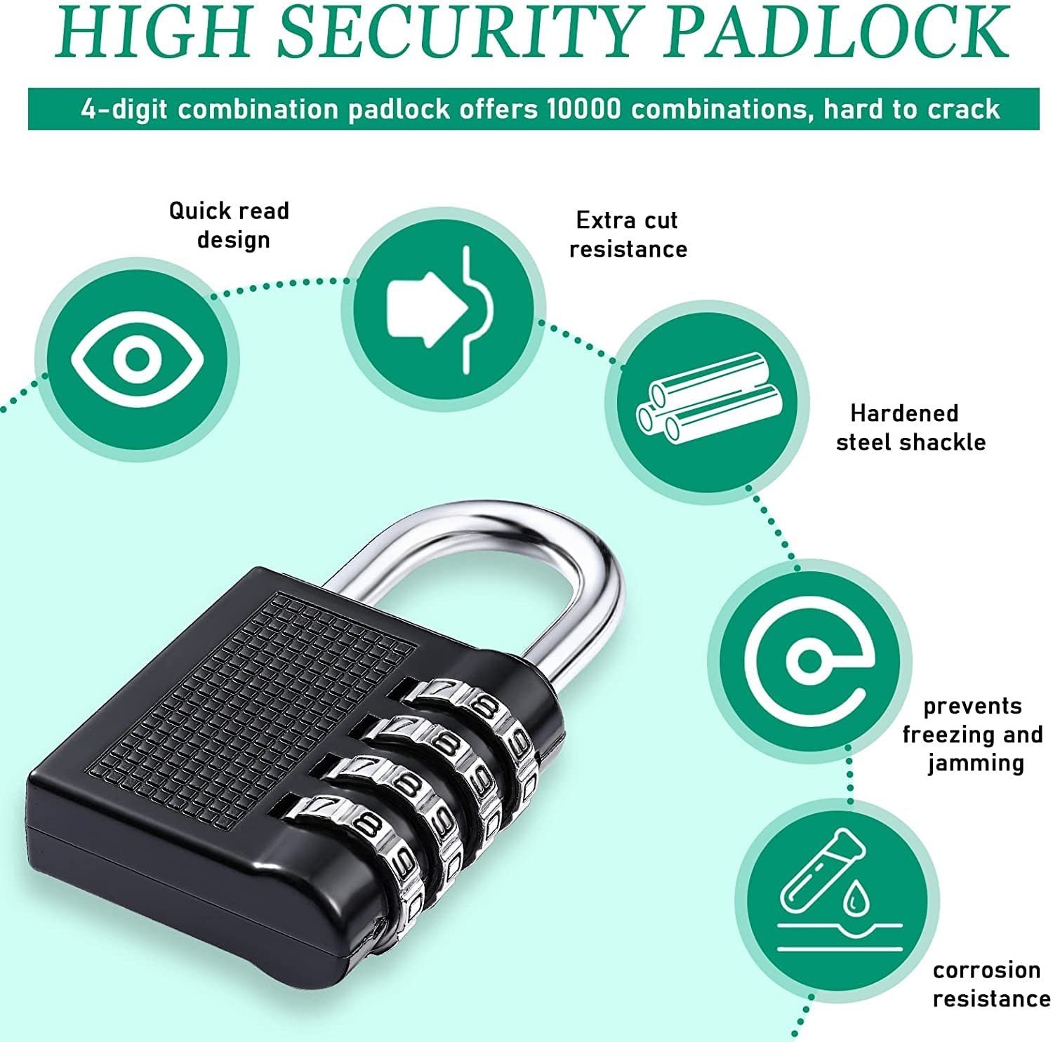 Secure 4-Digit Combination Luggage Lock for Travel & Gym Lockers