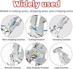 12-in-1 Foldable Stainless Steel Wire Stripper & Pliers