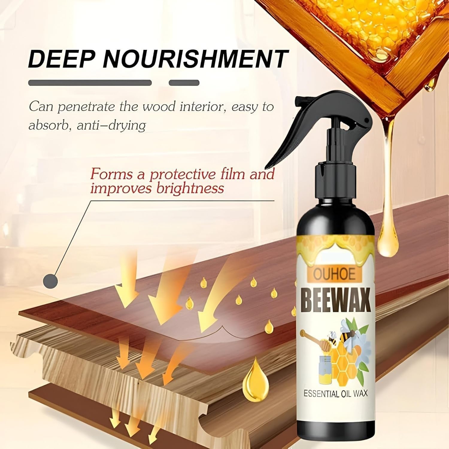 Bee Wax Spray Furniture Polish for a Natural Shine