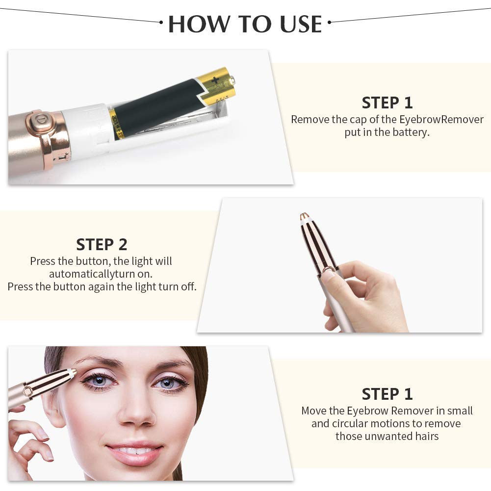 USB Eyebrow Flawless Trimmer for Women - Portable Facial Hair Remover