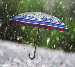 Multicolor Flower Print Umbrella for Kids & Adults - Rainproof & Stylish