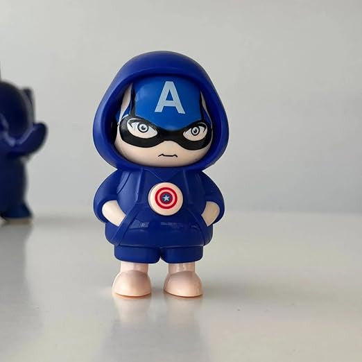 Captain America Face Changing Keychain - Cartoon Character Accessory