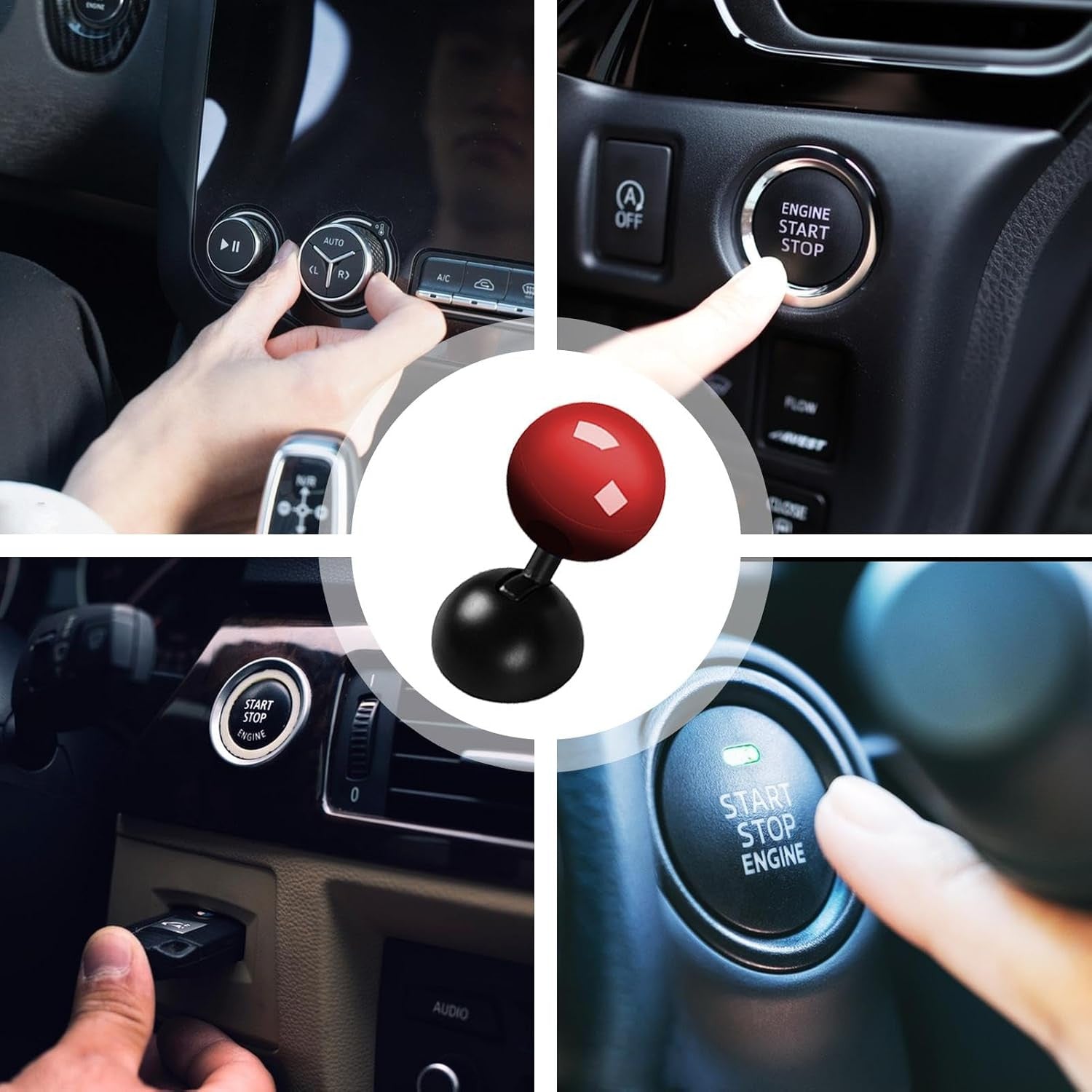 Premium Ball-Shaped Car Push to Start Button Cover for Universal Fit