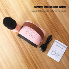 Portable Bluetooth Karaoke Speaker with Wireless Microphone & LED Light