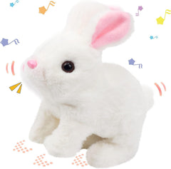Interactive Hopping Bunny Toy with Sounds, Movable Ears & Nose