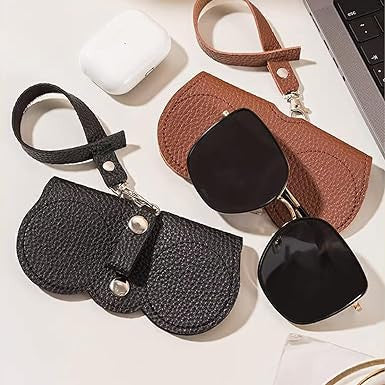 Leather Sunglasses Case with Adjustable Strap & Removable Hooks