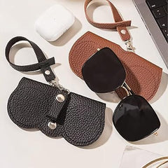 Leather Sunglasses Case with Adjustable Strap & Removable Hooks
