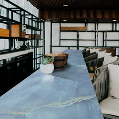 Blue Marble Foil Sticker Wallpaper 60x200cm for Kitchen & Bathroom