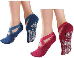 Colorful Anti-Skid Yoga Socks for Women with Grips & Straps