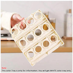 Foldable 3-Layer Egg Storage Box with 24-Grid, Reusable Refrigerator Organizer