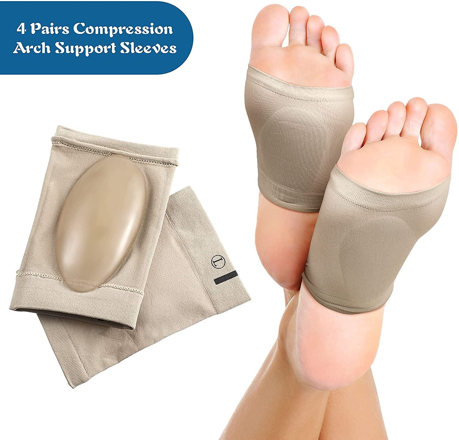 Arch Support Heel Sleeve for Flat Feet & Plantar Fasciitis Relief
