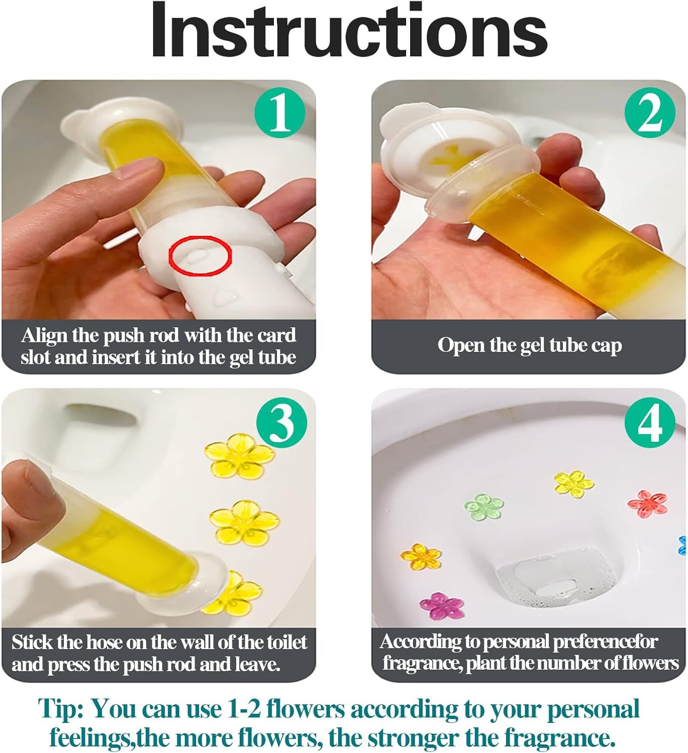 Flower Toilet Cleaning Gel with Decontamination and Bleaching Power