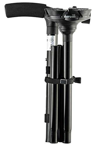 Aluminum LED Folding Walking Stick with Light & Wooden Handle for Seniors