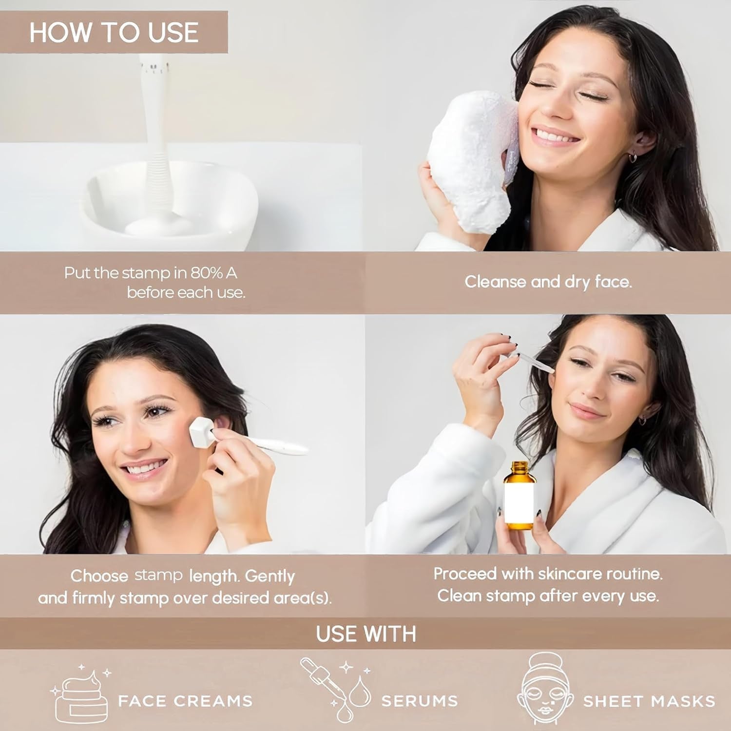 Adjustable Stamping Derma Roller Kit for Microneedling & Skin Rejuvenation
