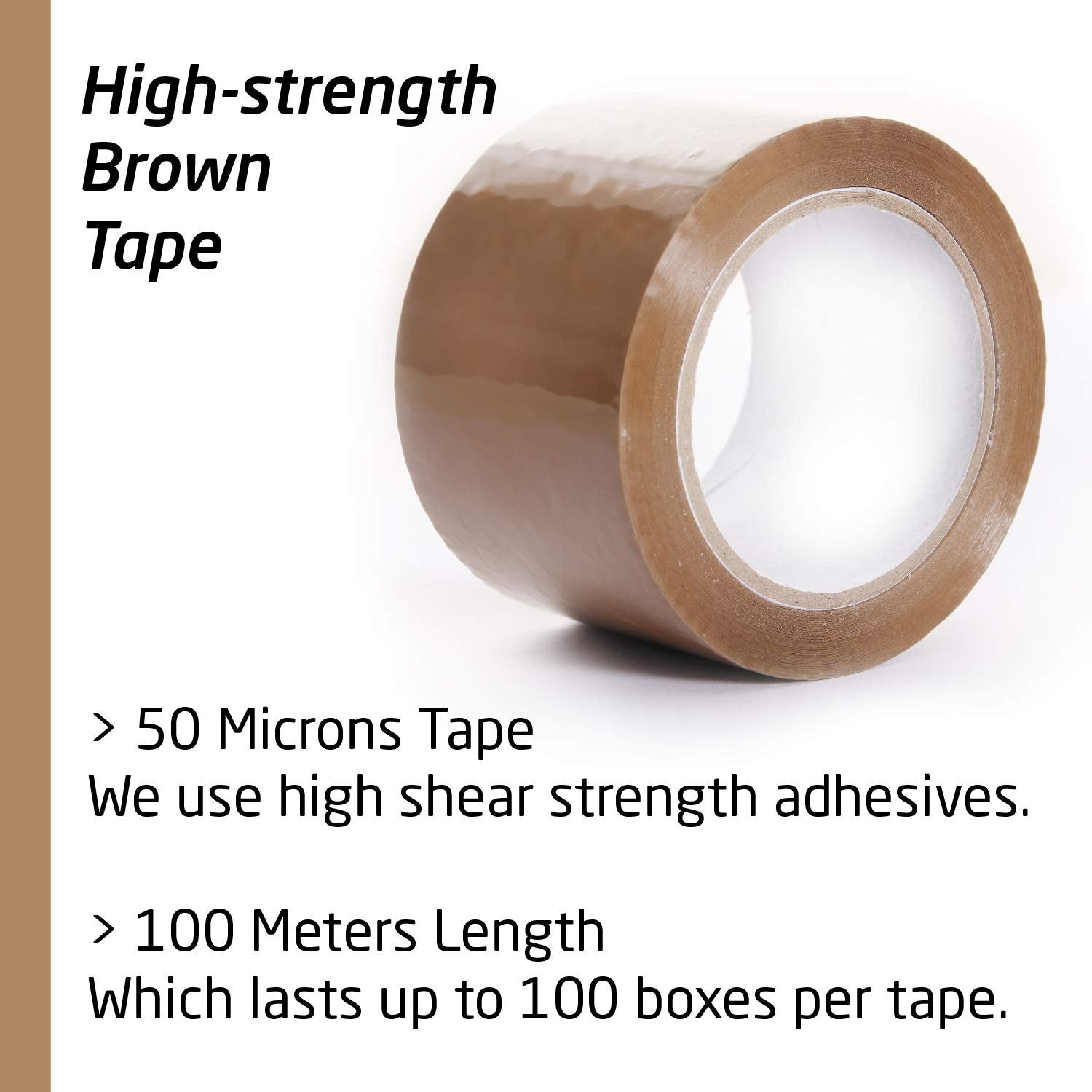3" Inch 100m Khakhi Brown BOPP Packing Tape Self Adhesive