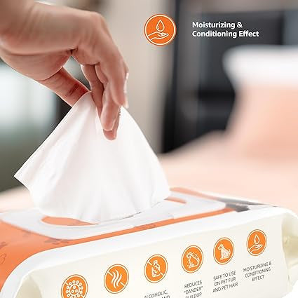 Pet Cleaning Wipes - Gentle Wet Wipes for Pets (40 characters)