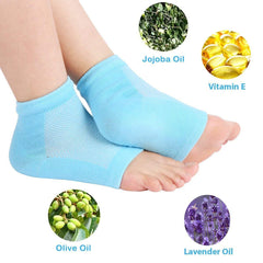 Gel Blue Heel Socks for Cracked Heel & Pain Relief - Men & Women