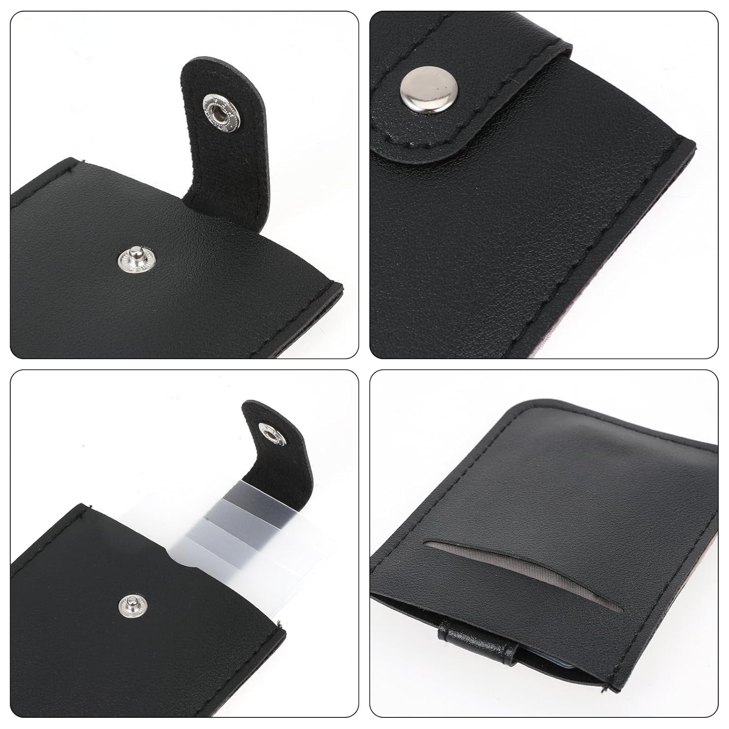 Leather Pull-Out Credit Card Holder - Slim RFID Blocking Wallet