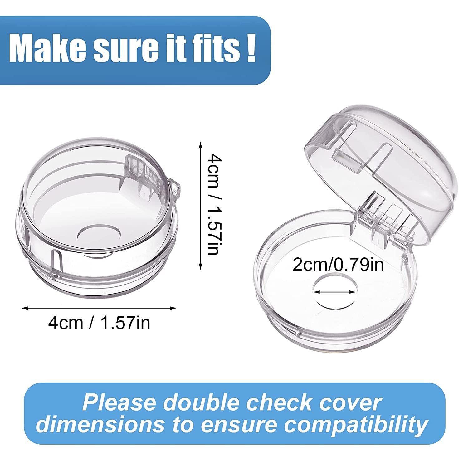 Child Safety Gas Stove Knob Covers - Transparent Pack of 2