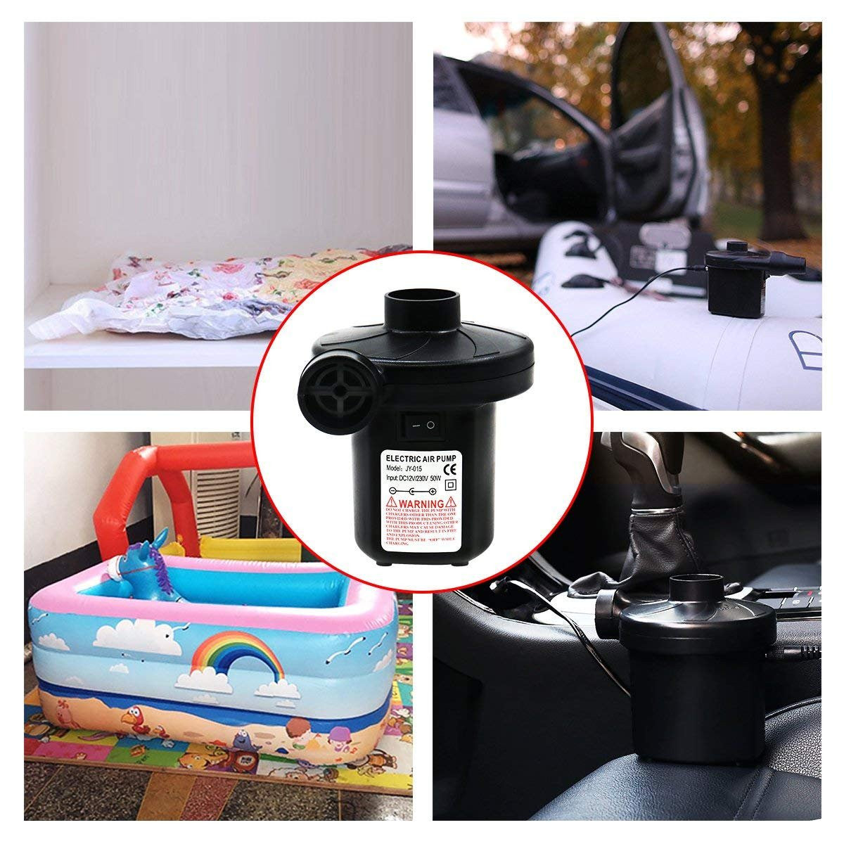 Multi-Purpose Electric Air Pump for Fast Inflating & Deflating