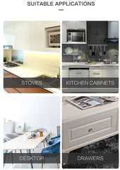 Dark Brown Marble Aluminum Foil Kitchen Stickers - Waterproof & Self-Adhesive