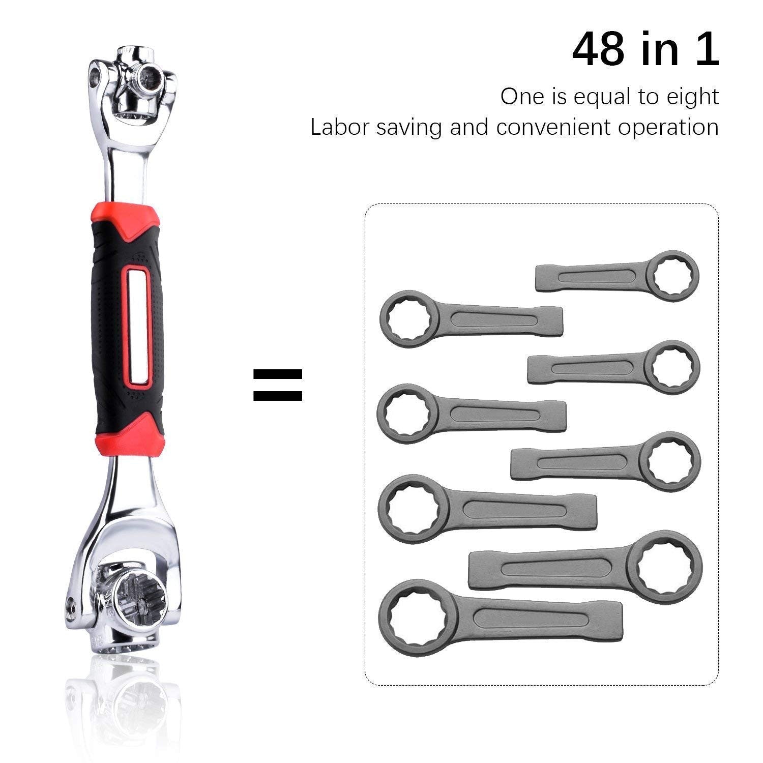 Tiger Wrench 48-in-1 Swivel Head Multi-Tool for Auto & Home Repairs