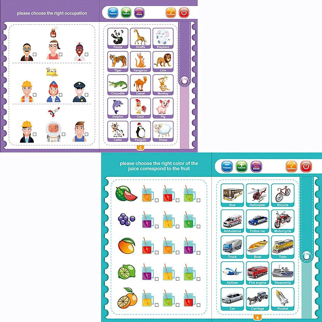 Kids' Interactive Phonetic Learning Book with Music & Sounds
