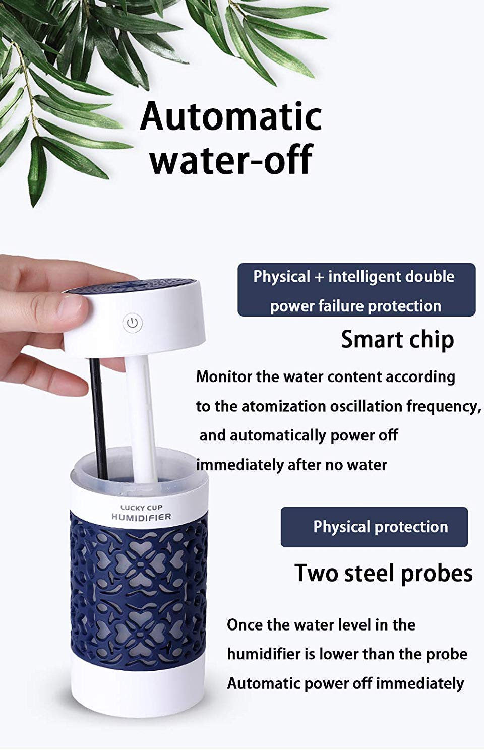 Magic Cup Cool Mist Humidifier with Essential Oil Diffuser & Night Light