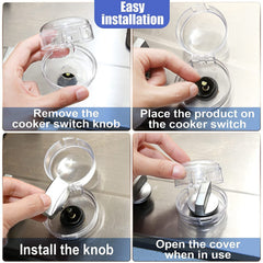 Child Safety Gas Stove Knob Covers - Transparent Pack of 2