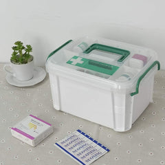 Portable Medical Kit Box with Locking Lid and Handle