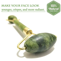 Natural Jade Facial Roller for Wrinkles & Eye Treatment