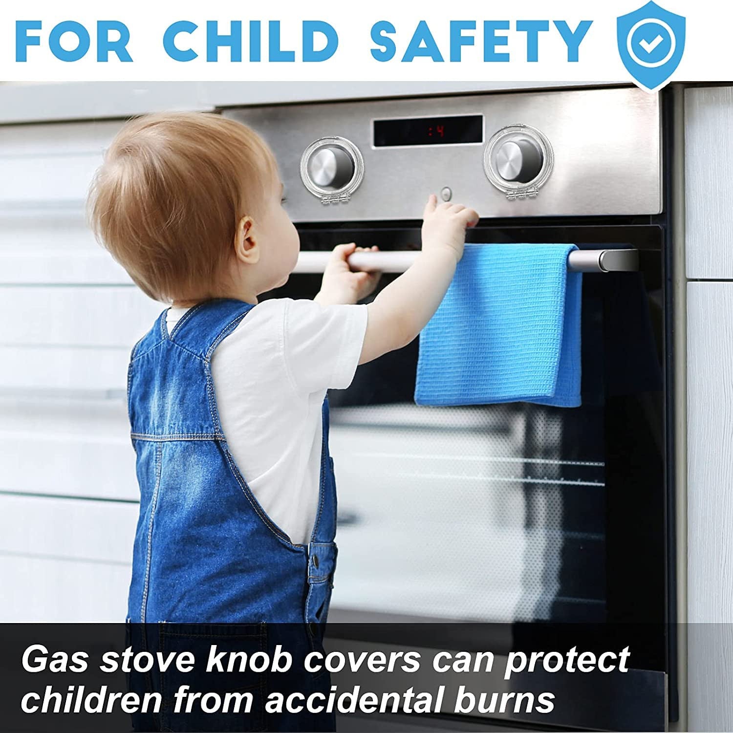 Child Safety Gas Stove Knob Covers - Transparent Pack of 2