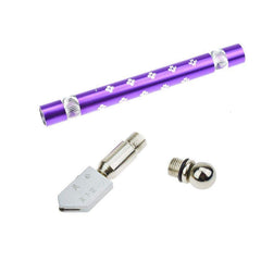 Professional Glass Cutter Pen with Diamond Set, Steel Blade & Anti-slip Handle
