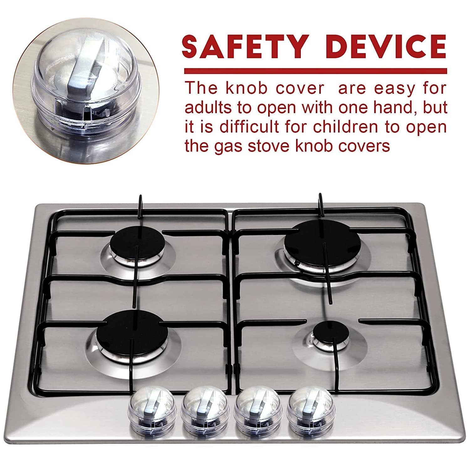 Child Safety Gas Stove Knob Covers - Transparent Pack of 2