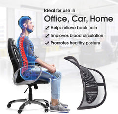Ergonomic Mesh Lumbar Support Cushion for Car & Office Chairs