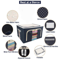 66L Oxford Fabric Storage Bag for Clothes and Household Items