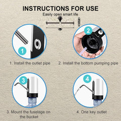 Portable USB Rechargeable Automatic Water Dispenser for 5-20L Bottles