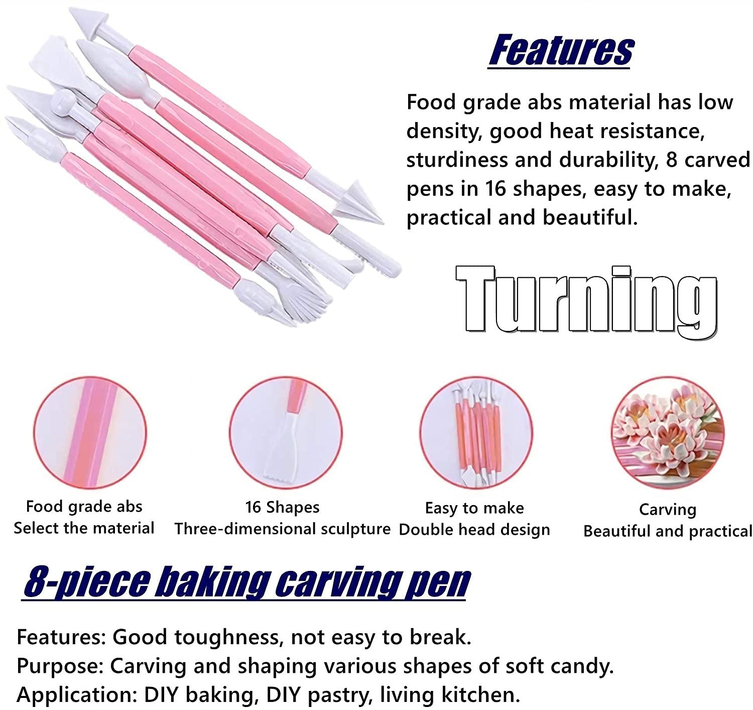 8-Piece Cake Decoration Set with 16 Shapes for Baking and Crafting